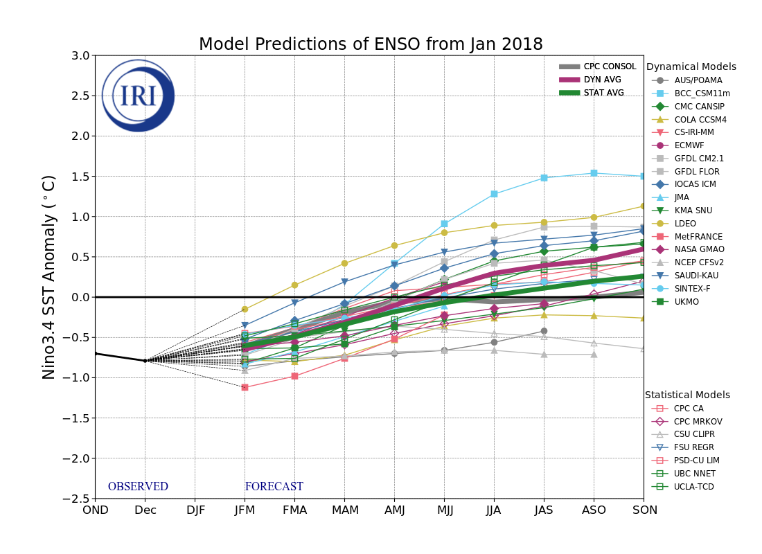 IRI ENSO Model Forecast Plumes Image
