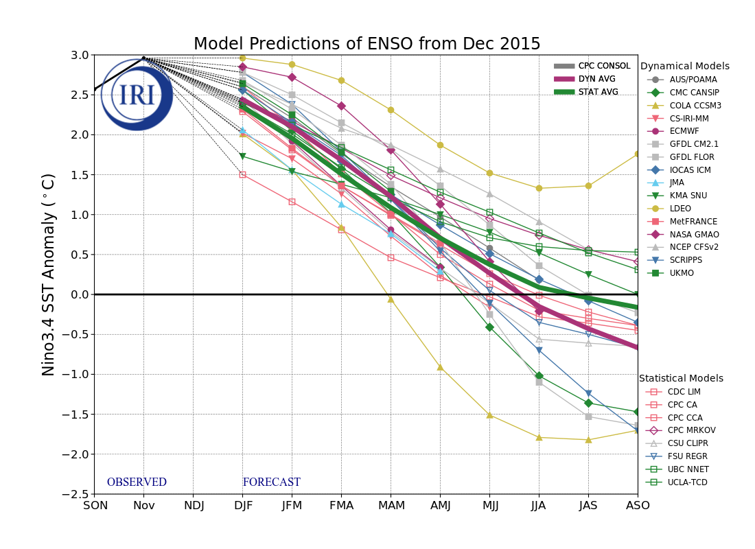 IRI ENSO Model Forecast Plumes Image