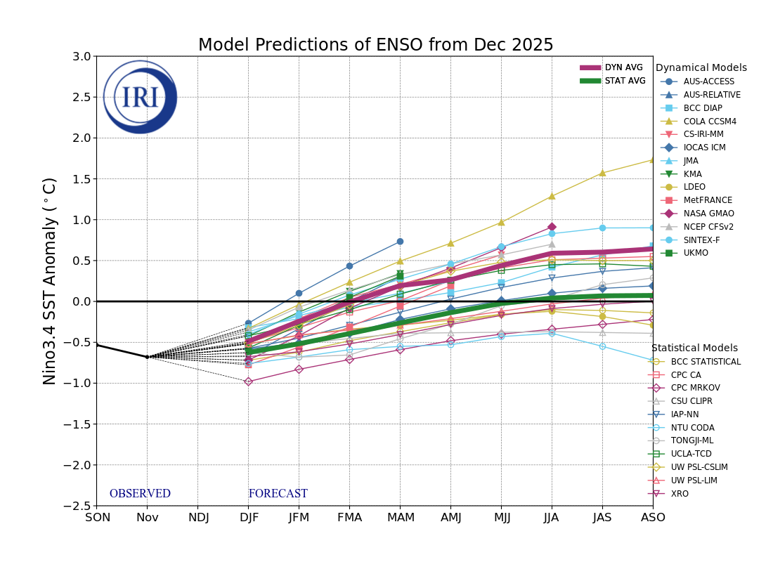 IRI ENSO Model Forecast Plumes Image