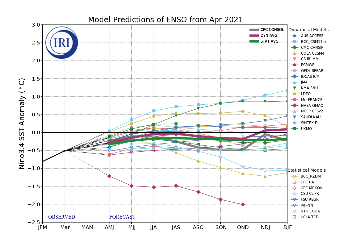 IRI ENSO Model Forecast Plumes Image