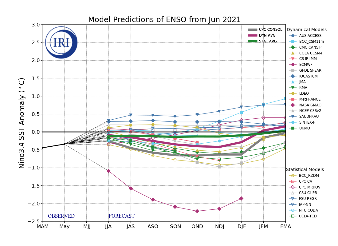 IRI ENSO Model Forecast Plumes Image